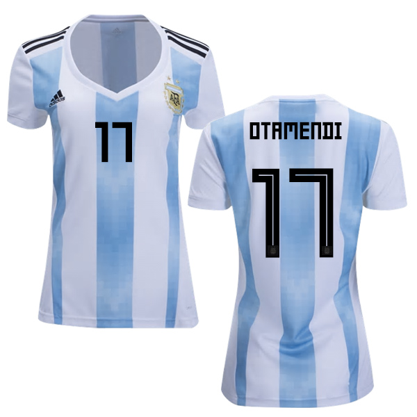 Women's Argentina #17 Otamendi Home Soccer Country Jersey
